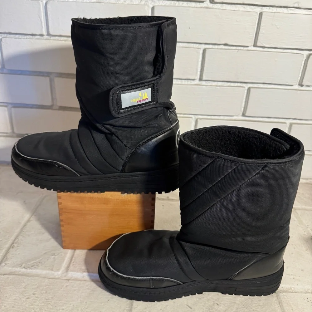 Rugged Exposure Men's Black Winter Snow Boots - Size 8